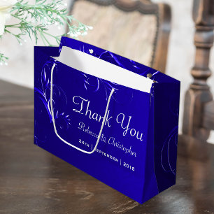 Elegant Royal Blue Wedding Bedankt Groot Cadeauzakje