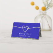 Elegant Royal Blue Wedding Place Card (Achterkant)