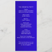 Elegant Royal Blue Wedding Programme Programma (Achterkant)
