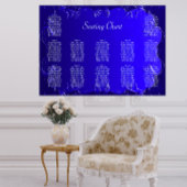 Elegant Royal Blue Wedding Reception Sezing Chart Poster