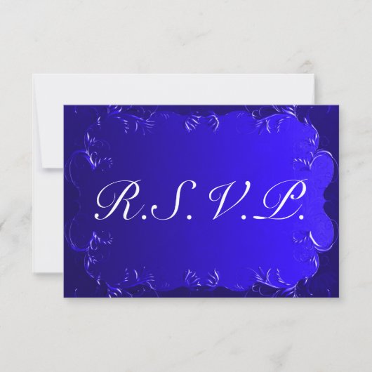 Elégant Royal Blue Wedding RSVP (Devant)
