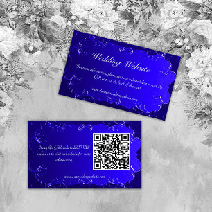 Elegant Royal Blue Wedding Website Informatiekaartje