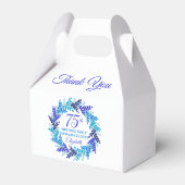 Elegant Royal Blue Wreath 75e verjaardagsfeest Bedankdoosjes (Achterkant)