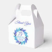 Elegant Royal Blue Wreath 75e verjaardagsfeest Bedankdoosjes (Voorkant Zijde)