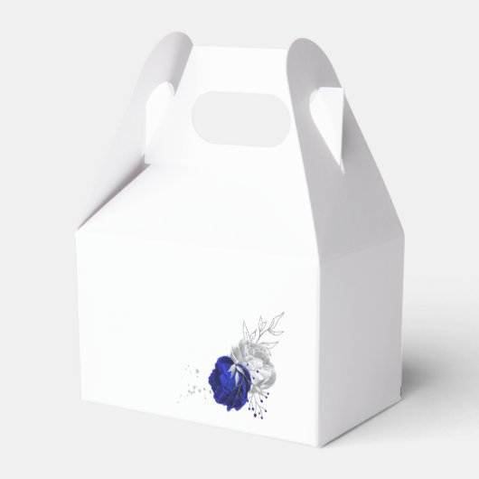 elegant royal blue zilblob bruiloft bedankdoosjes (Achterkant)