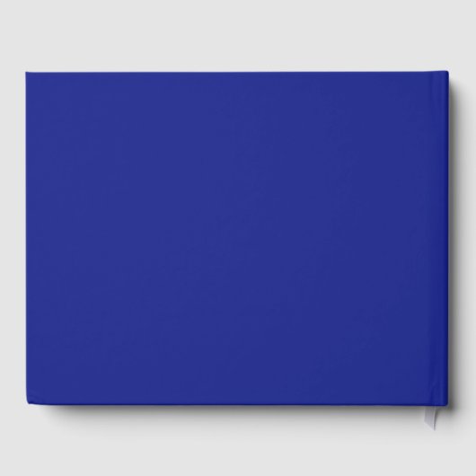 elegant royal blue zilblob bruiloft gastenboek (Achterkant)