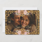 Elegant Royal Floral “Save the Date” Template Save The Date (Achterkant)