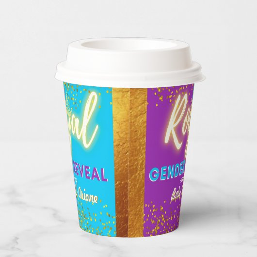 Elegant Royal Gender onthullen Paarse & Blauw Papieren Bekers (Rechts)