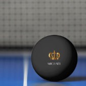 Elegant Royal Gold Crown Name Ping Pong Ball (Net)