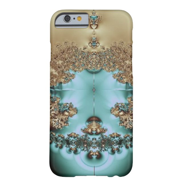 Elegant Royal Gold en Aqua Case-Mate iPhone Case (Achterkant)