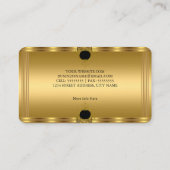 Elegant Royal Gold en Black Visitekaartje (Achterkant)