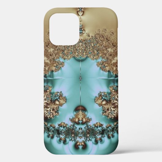 Elégant Royal Gold et Aqua Coque-Mate coque iphone (Verso)