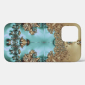 Elégant Royal Gold et Aqua Coque-Mate coque iphone (Verso (horizontal))