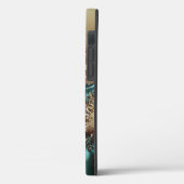 Elégant Royal Gold et Aqua Coque-Mate coque iphone (Verso / Gauche)