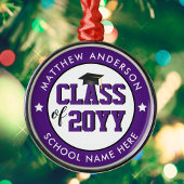 Elegant Royal Paars Afstuderen Metalen Ornament