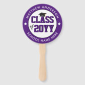 Elegant Royal Paars Class of 2023 Afstuderen Handwaaier (Achterkant)
