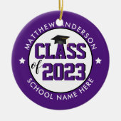 Elegant Royal Paars Class of 2023 Afstuderen Keramisch Ornament (Voorkant)