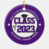 Elegant Royal Paars Class of 2023 Afstuderen Keramisch Ornament (Achterkant)