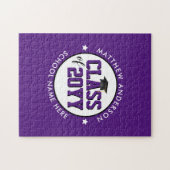 Elegant Royal Paars Class of 2023 Afstuderen Legpuzzel (Horizontaal)