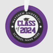 Elegant Royal Paars Class of 2023 Afstuderen Ornament (voorkant)