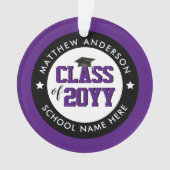 Elegant Royal Paars Class of 2023 Afstuderen Ornament (voorkant)