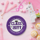 Elegant Royal Paars Class of 2023 Afstuderen Papieren Bordje (Feest)