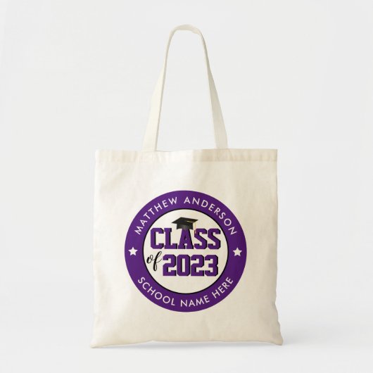 Elegant Royal Paars Class of 2023 Afstuderen Tote Bag (Voorkant)