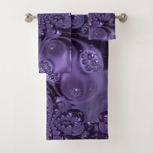 Elegant Royal Paars Liquid Sparkle Bad Handdoek (Insitu)