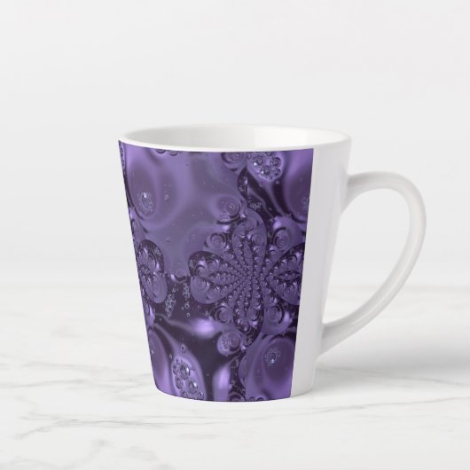 Elegant Royal Paars Liquid Sparkle Latte Mok (Rechts)