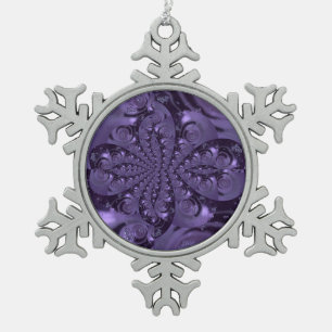 Elegant Royal Paars Liquid Sparkle Tin Sneeuwvlok Ornament
