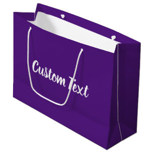 Elegant Royal Paars White Script Text Sjabloon Groot Cadeauzakje