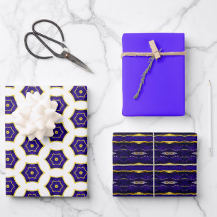 Elegant Royal Paarse en goud Inpakpapier Vel