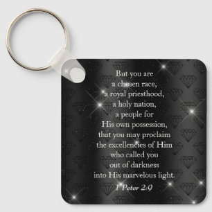 Elegant Royal Priesthood Bible Verse Sleutelhanger