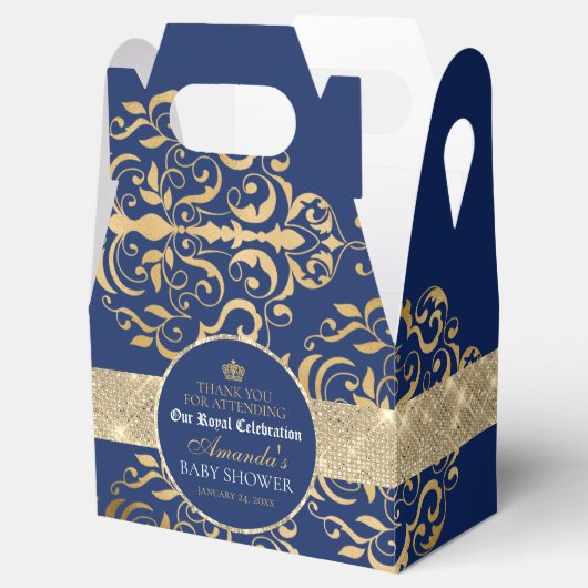 Elegant Royal Prince Baby shower Bedankdoosjes (Geopend)