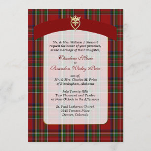 Elegant Royal Stewart Pset Wedding Invitation Kaart