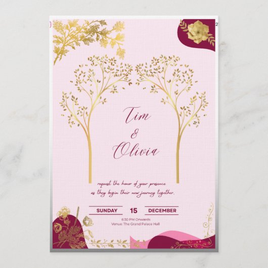 Elegant royal wedding invitation kaart (Voorkant)