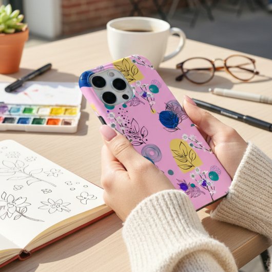 Elegant roze Abstract  Florence patroon Case-Mate iPhone Case