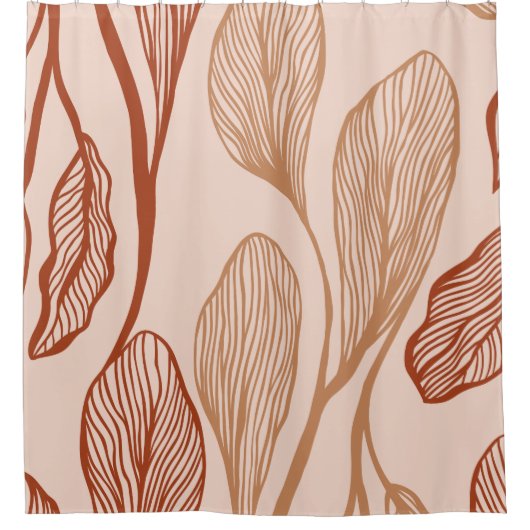 Elegant roze Abstracte lederen lijn Douchegordijn (Voorkant)