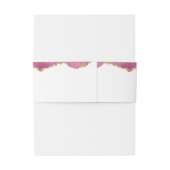 Elegant roze Agate Stone Gold Inlay Border Weddens Uitnodigingen Wikkel (Achterkant Voorbeeld)