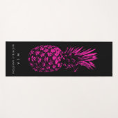 Elegant Roze Ananas Monogram Minimalistisch Aangep Yogamat (Voorkant (horizontaal))