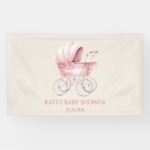 Elegant Roze  Baby Carriage Baby shower Spandoek