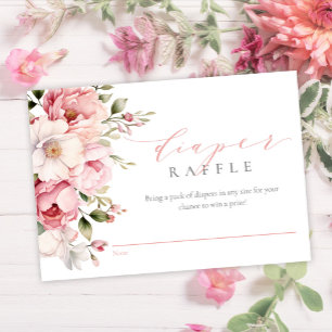 Elegant Roze Baby Meisje Baby shower Luier Raffle Informatiekaartje