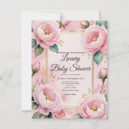 Elegant roze Baby shower Kaart