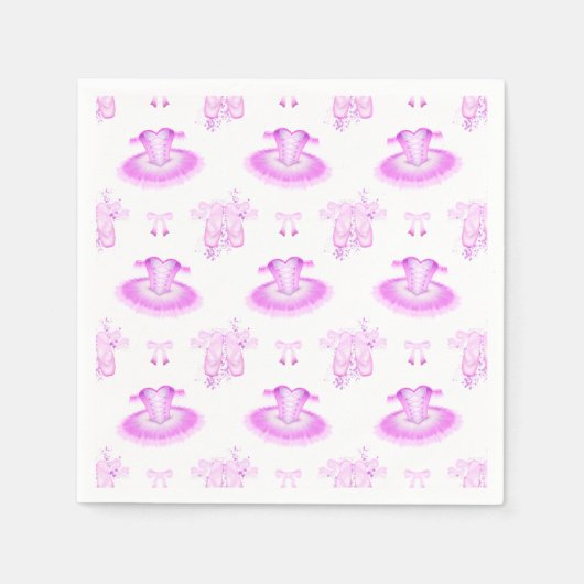 Elegant Roze Ballet Birthday Tutu & Pointe Shoes Servet (Voorkant)