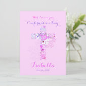 Elegant roze bevestiging florkruis kaart (Staand voorkant)