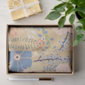Elegant Roze Blauw Karamel Floral Pattern Tissuepapier (Geschenk)