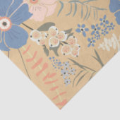 Elegant Roze Blauw Karamel Floral Pattern Tissuepapier (Detail)