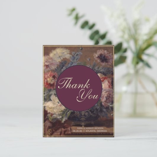 Elegant  Roze Blauwe Biva mandje pinda's Bedankkaart (Staand voorkant)