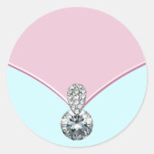 Elegant Roze Blauwgroen Blauw Diamond Stickers (Voorkant)