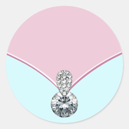 Elegant Roze Blauwgroen Blauw Diamond Stickers (Voorkant)